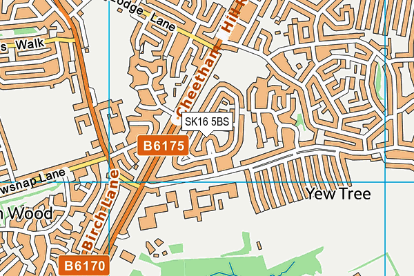 SK16 5BS map - OS VectorMap District (Ordnance Survey)