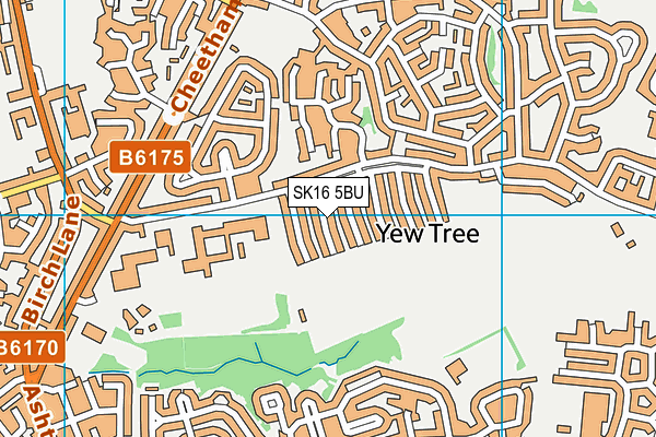 SK16 5BU map - OS VectorMap District (Ordnance Survey)