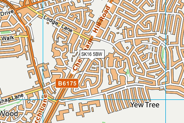 SK16 5BW map - OS VectorMap District (Ordnance Survey)