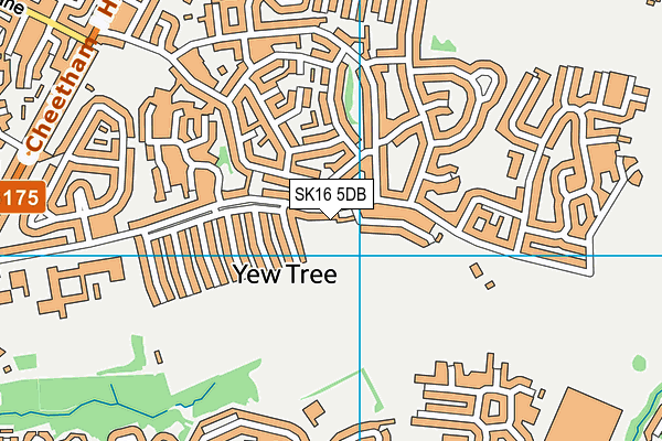SK16 5DB map - OS VectorMap District (Ordnance Survey)