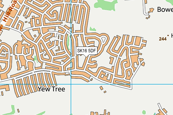 SK16 5DF map - OS VectorMap District (Ordnance Survey)