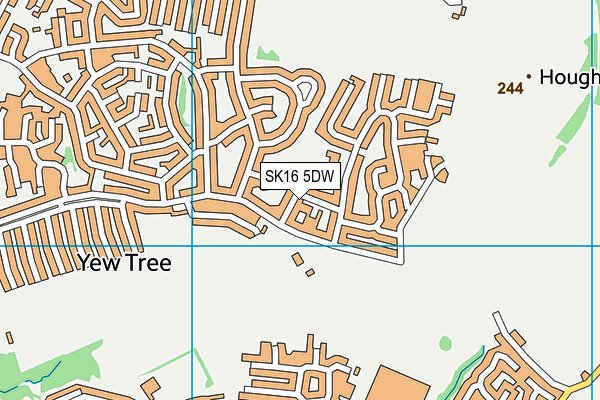 SK16 5DW map - OS VectorMap District (Ordnance Survey)