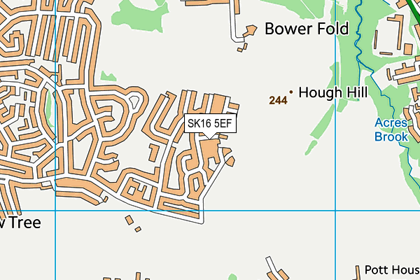 SK16 5EF map - OS VectorMap District (Ordnance Survey)