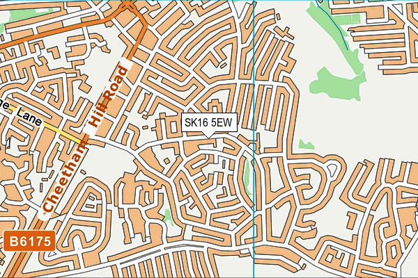 SK16 5EW map - OS VectorMap District (Ordnance Survey)