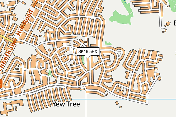 SK16 5EX map - OS VectorMap District (Ordnance Survey)