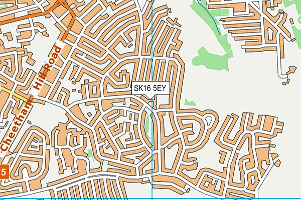 SK16 5EY map - OS VectorMap District (Ordnance Survey)