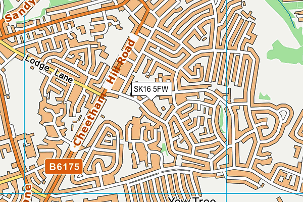 SK16 5FW map - OS VectorMap District (Ordnance Survey)