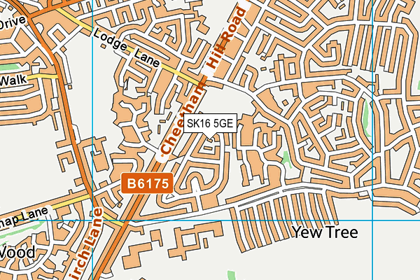 SK16 5GE map - OS VectorMap District (Ordnance Survey)