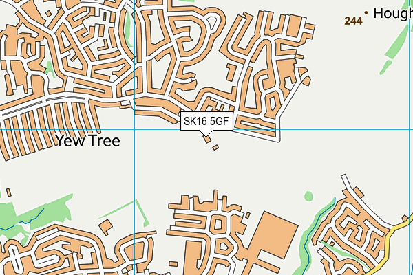 Dukinfield Golf Club map (SK16 5GF) - OS VectorMap District (Ordnance Survey)