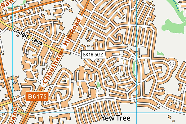 SK16 5GZ map - OS VectorMap District (Ordnance Survey)
