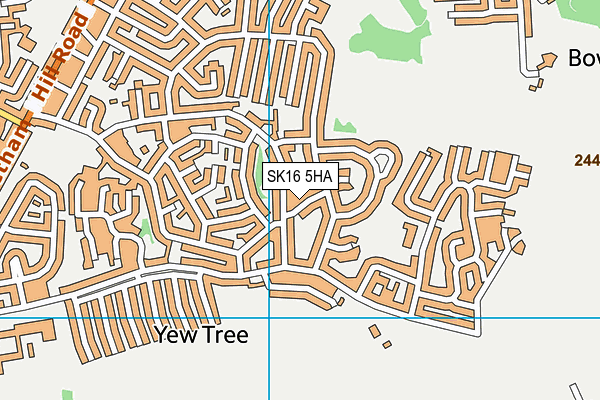 SK16 5HA map - OS VectorMap District (Ordnance Survey)
