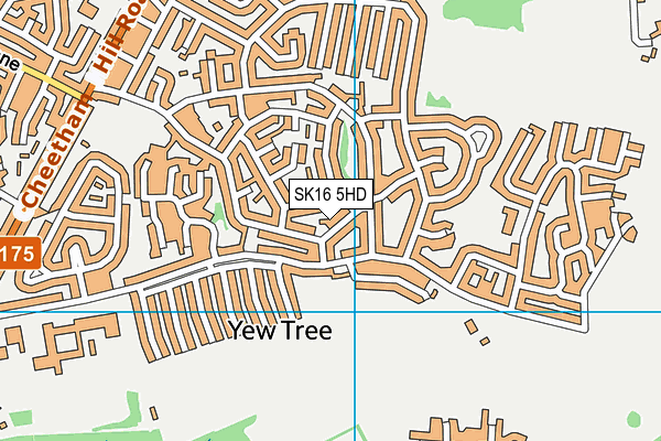 SK16 5HD map - OS VectorMap District (Ordnance Survey)