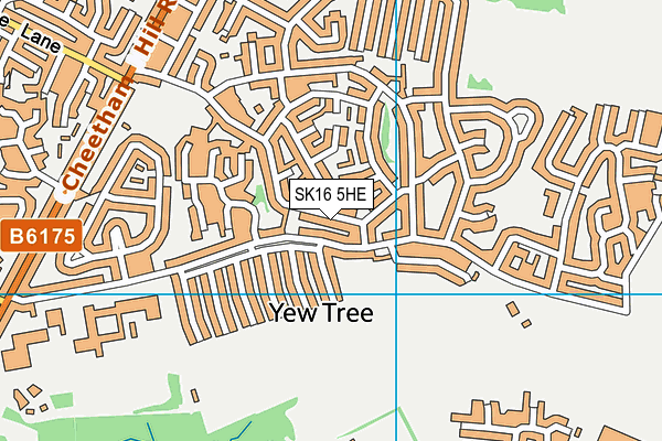 SK16 5HE map - OS VectorMap District (Ordnance Survey)