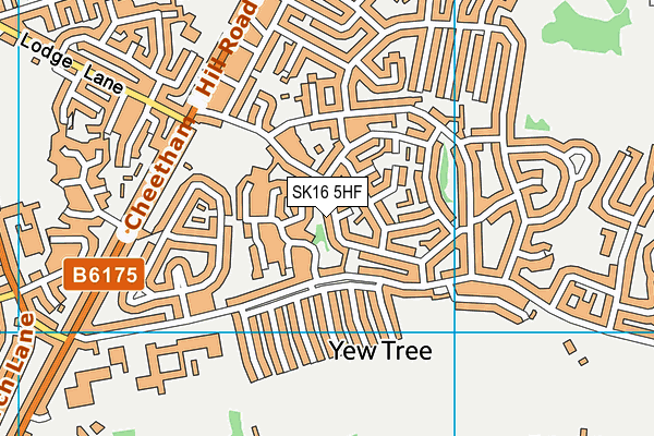 SK16 5HF map - OS VectorMap District (Ordnance Survey)
