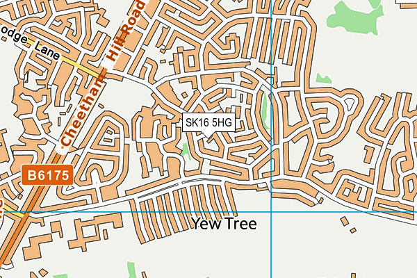 SK16 5HG map - OS VectorMap District (Ordnance Survey)