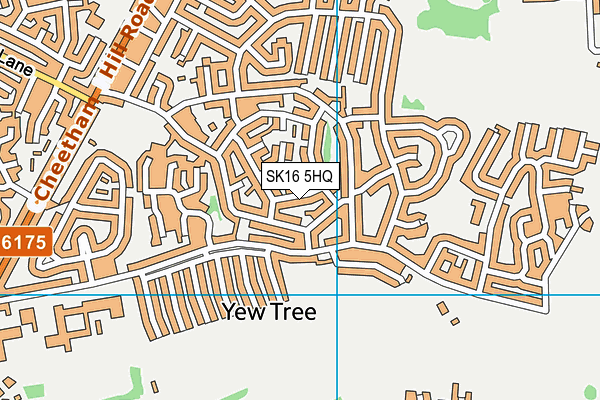 SK16 5HQ map - OS VectorMap District (Ordnance Survey)