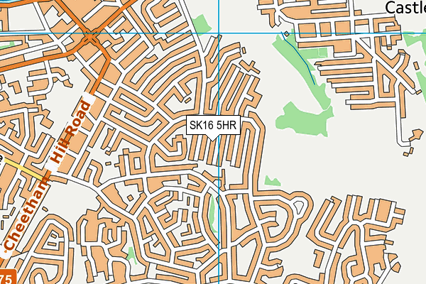 SK16 5HR map - OS VectorMap District (Ordnance Survey)