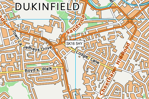 SK16 5HY map - OS VectorMap District (Ordnance Survey)