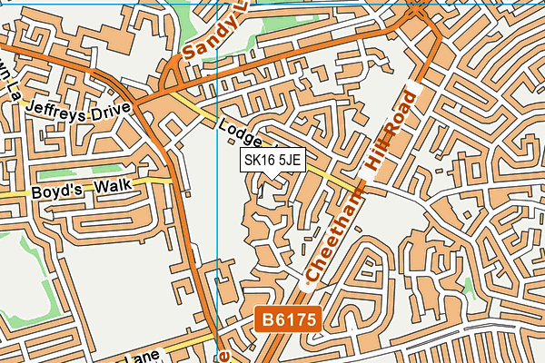 SK16 5JE map - OS VectorMap District (Ordnance Survey)