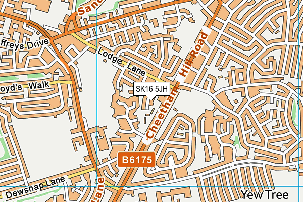 SK16 5JH map - OS VectorMap District (Ordnance Survey)