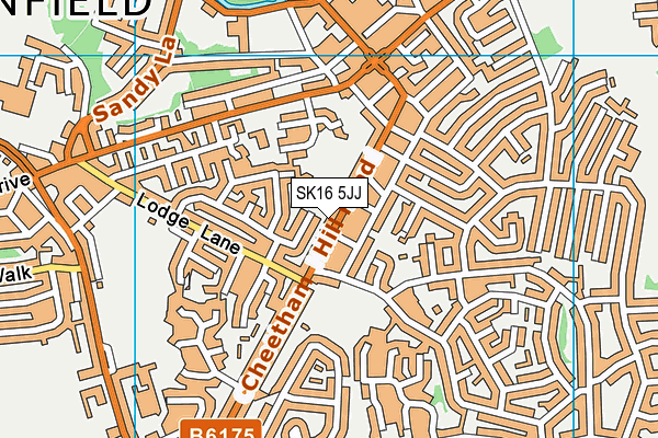 SK16 5JJ map - OS VectorMap District (Ordnance Survey)