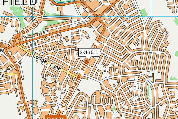 SK16 5JL map - OS VectorMap District (Ordnance Survey)