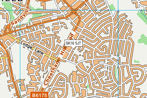 SK16 5JT map - OS VectorMap District (Ordnance Survey)