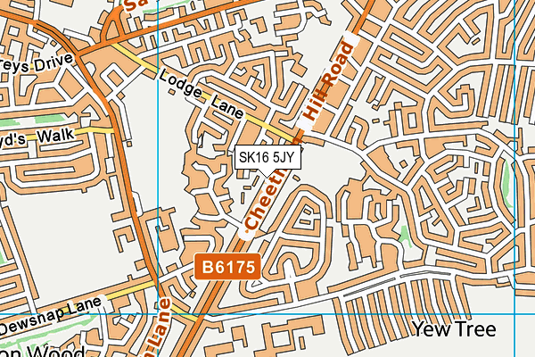 SK16 5JY map - OS VectorMap District (Ordnance Survey)
