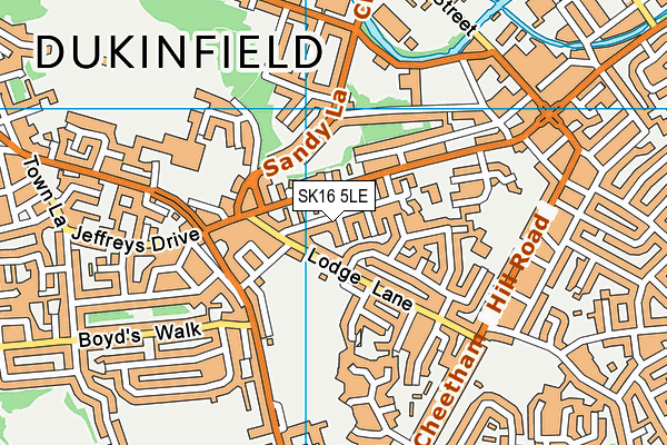 SK16 5LE map - OS VectorMap District (Ordnance Survey)