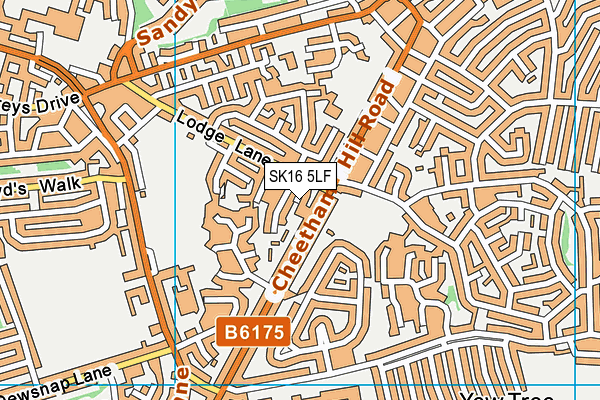 SK16 5LF map - OS VectorMap District (Ordnance Survey)