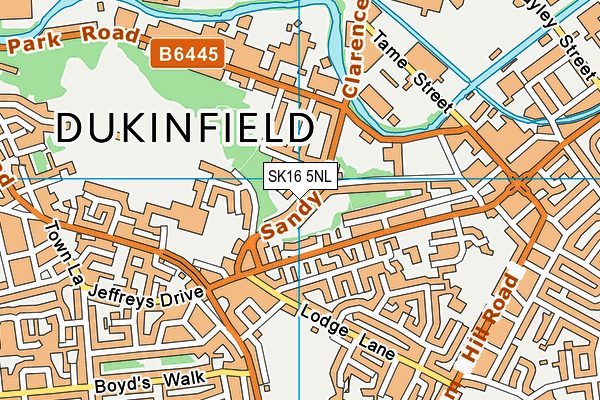 SK16 5NL map - OS VectorMap District (Ordnance Survey)