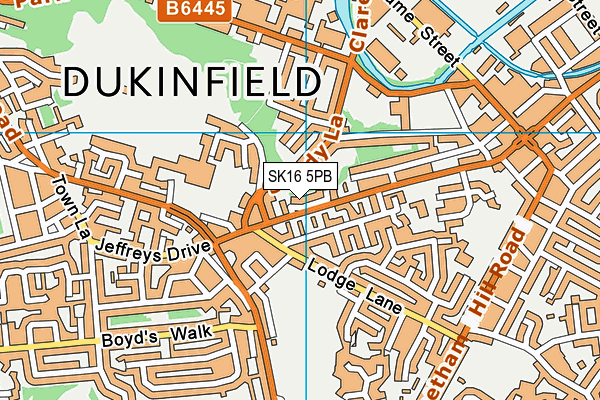 SK16 5PB map - OS VectorMap District (Ordnance Survey)