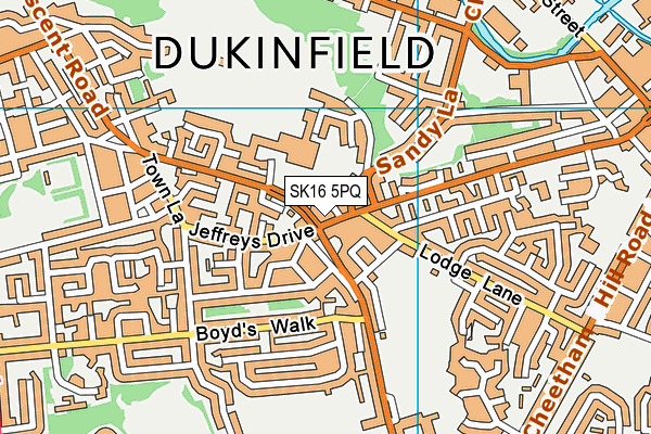 SK16 5PQ map - OS VectorMap District (Ordnance Survey)