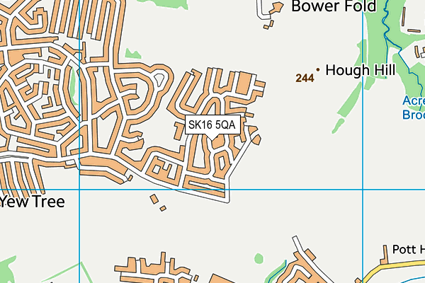 SK16 5QA map - OS VectorMap District (Ordnance Survey)
