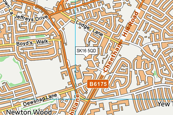 SK16 5QD map - OS VectorMap District (Ordnance Survey)