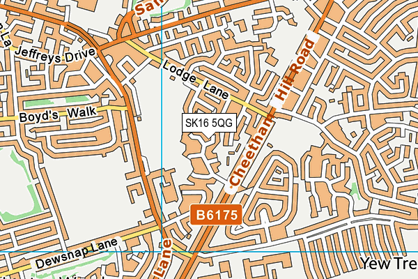 SK16 5QG map - OS VectorMap District (Ordnance Survey)