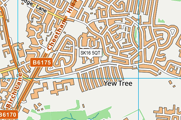 SK16 5QT map - OS VectorMap District (Ordnance Survey)