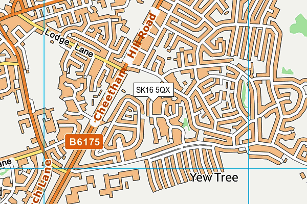 SK16 5QX map - OS VectorMap District (Ordnance Survey)
