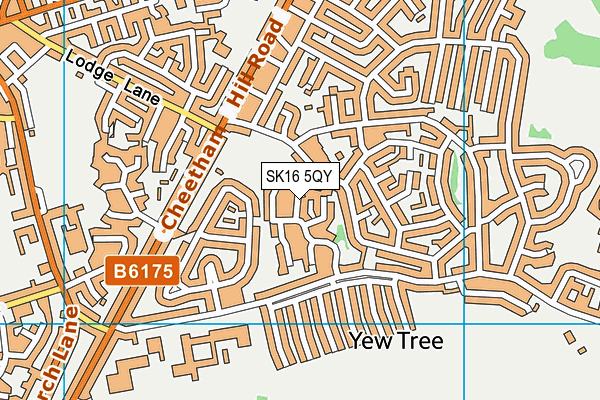 SK16 5QY map - OS VectorMap District (Ordnance Survey)