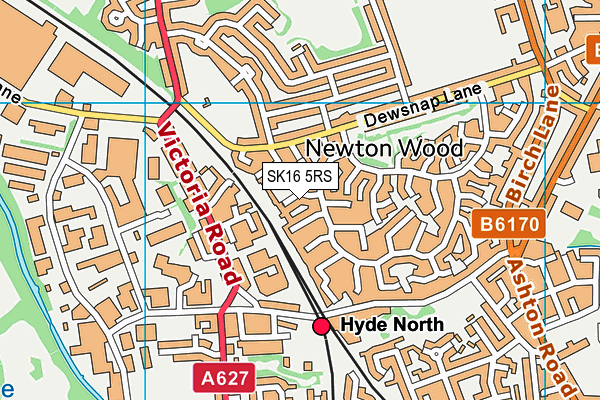 SK16 5RS map - OS VectorMap District (Ordnance Survey)