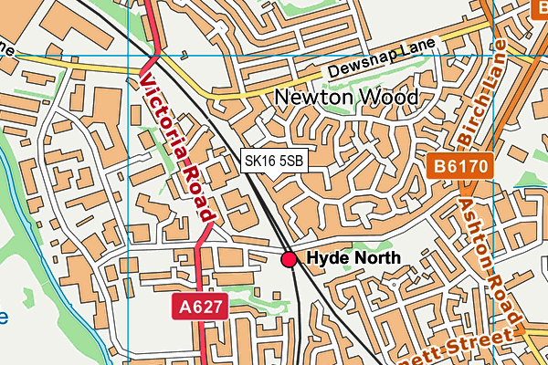 SK16 5SB map - OS VectorMap District (Ordnance Survey)