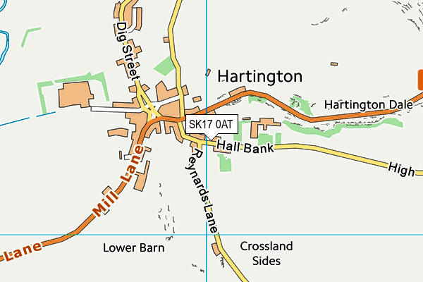 SK17 0AT map - OS VectorMap District (Ordnance Survey)