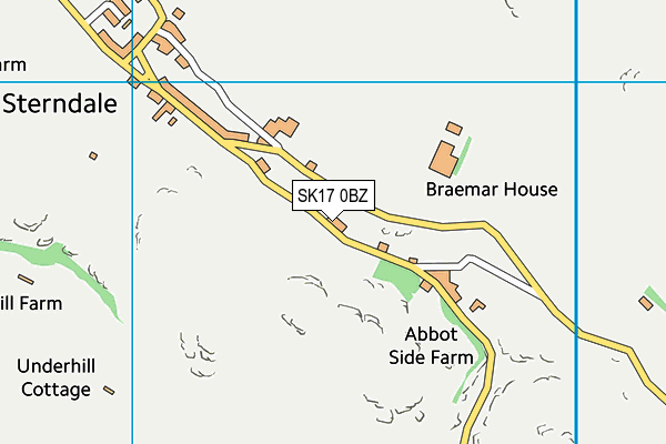 SK17 0BZ map - OS VectorMap District (Ordnance Survey)