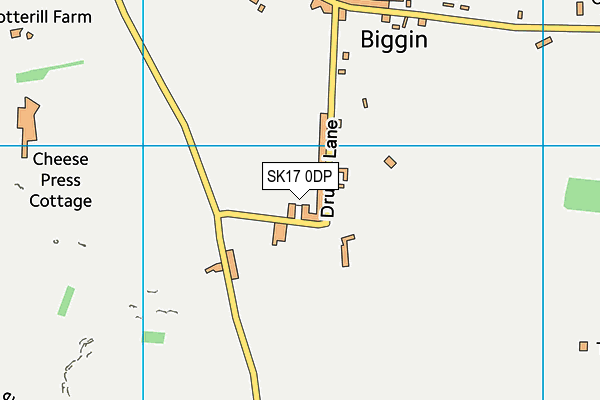 SK17 0DP map - OS VectorMap District (Ordnance Survey)