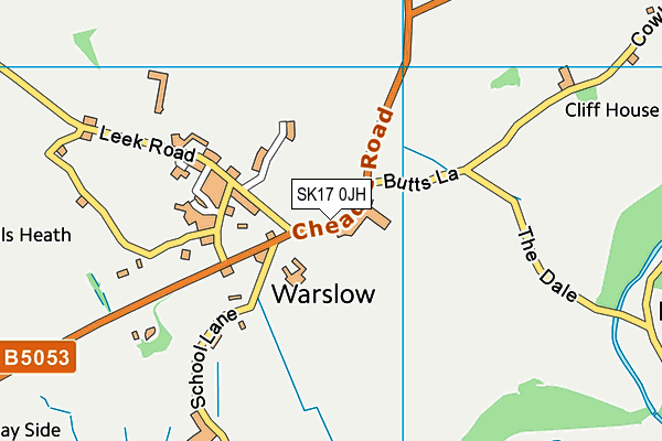 SK17 0JH map - OS VectorMap District (Ordnance Survey)