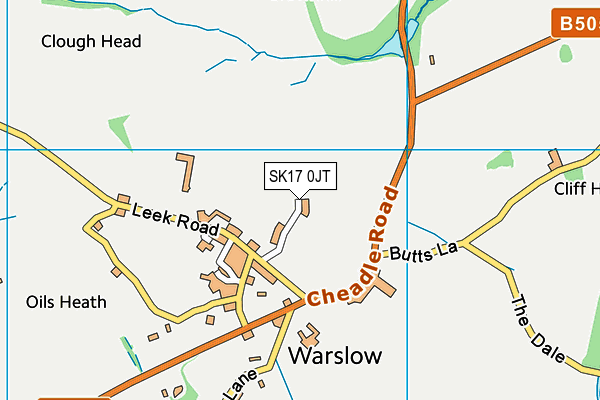 SK17 0JT map - OS VectorMap District (Ordnance Survey)