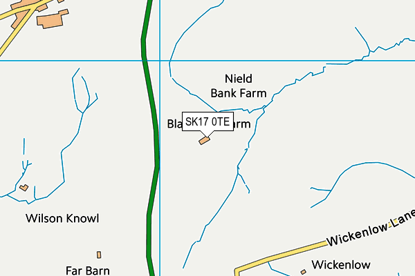 SK17 0TE map - OS VectorMap District (Ordnance Survey)