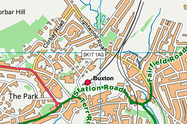 SK17 1AQ map - OS VectorMap District (Ordnance Survey)