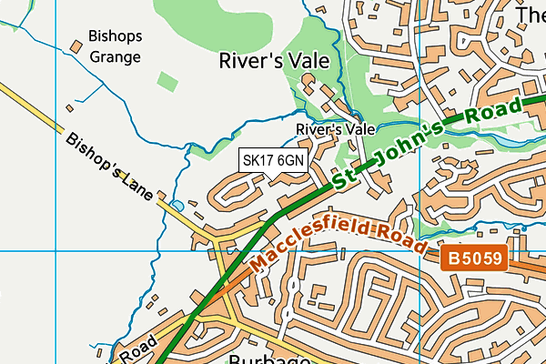 SK17 6GN map - OS VectorMap District (Ordnance Survey)