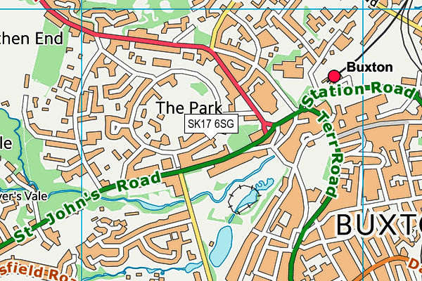 The Park (Buxton Cricket Tennis And Bowls Club) map (SK17 6SG) - OS VectorMap District (Ordnance Survey)